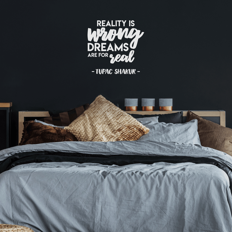 Vinyl Wall Art Decal - Reality Is Wrong Dreams Are For Real - 22" x 23" - Modern Inspirational Quote For Home Bedroom Closet Living Room Office Decoration Sticker 2