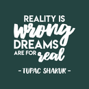 Vinyl Wall Art Decal - Reality Is Wrong Dreams Are For Real - 22" x 23" - Modern Inspirational Quote For Home Bedroom Closet Living Room Office Decoration Sticker 1