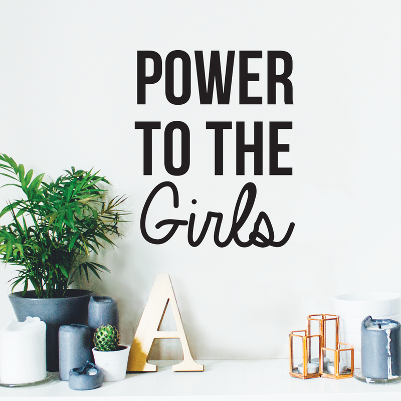 Vinyl Wall Art Decal - Power To The Girls - Modern Motivational Women Quote For Home Bedroom Closet Living Room Office Decoration Sticker 3