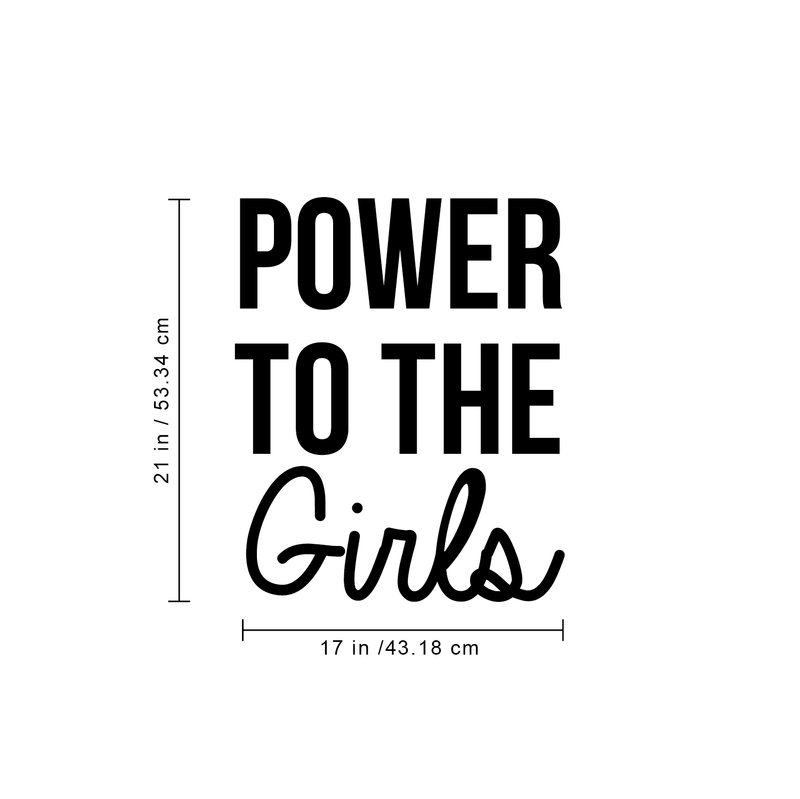 Vinyl Wall Art Decal - Power To The Girls - Modern Motivational Women Quote For Home Bedroom Closet Living Room Office Decoration Sticker 5