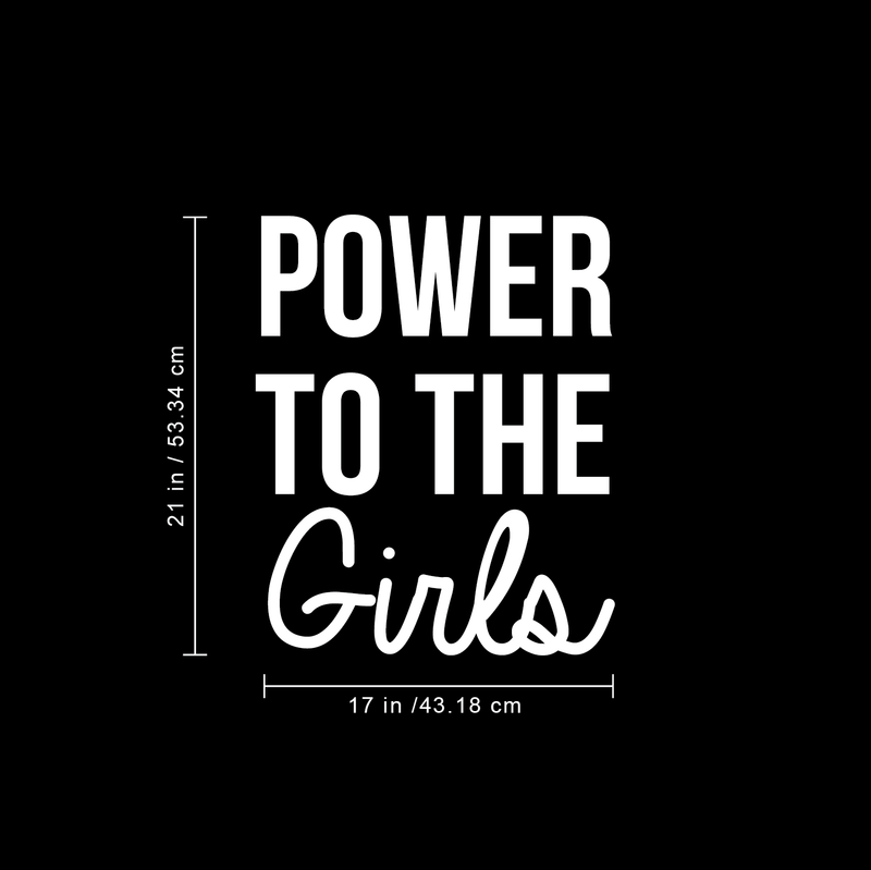 Vinyl Wall Art Decal - Power To The Girls - 21" x 17" - Modern Inspirational Quote For Home Bedroom Closet Living Room Office Decoration Sticker 3