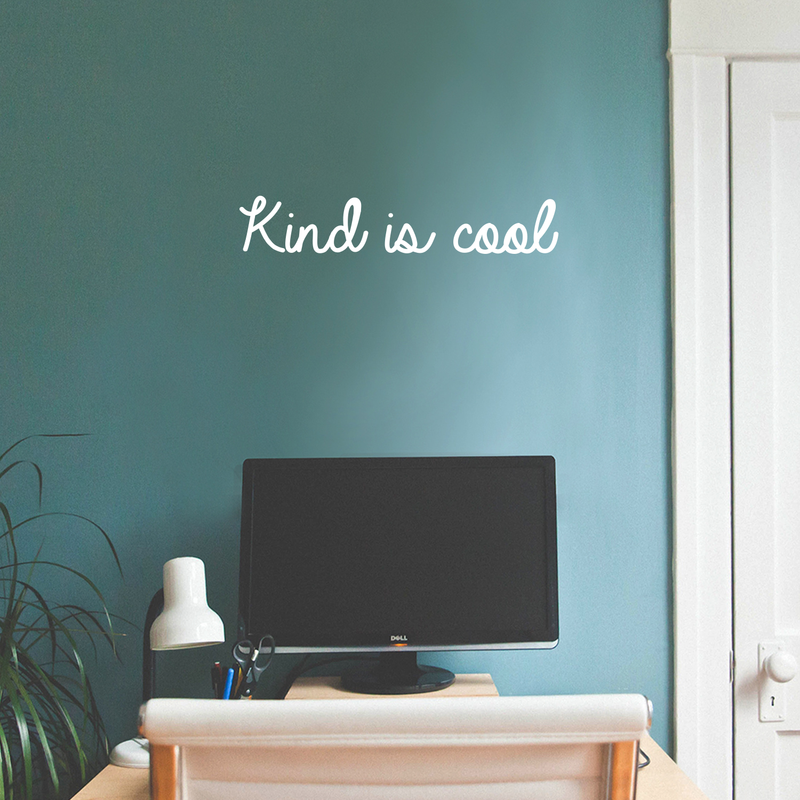 Vinyl Wall Art Decal - Kind Is Cool - 4" x 22" - Trendy Minimalist Kindness Quote For Home Living Room Kids Playroom School Office Small Business Decoration Sticker 2