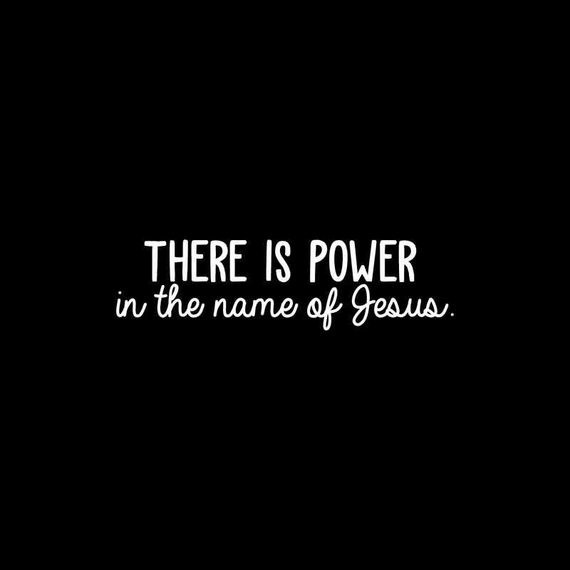 Vinyl Wall Art Decal - There Is Power In The Name Of Jesus - 8" x 30" - Modern Inspirational Religious God Faith Quote For Home Bedroom Office Church Decoration Sticker 1