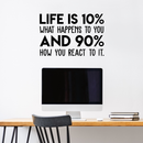 Vinyl Wall Art Decal - Life Is 10 Percent What Happens To You - 17" x 26" - Modern Inspirational Positive Quote For Home Apartment Bedroom Living Room Office Decoration Sticker 2
