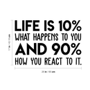 Vinyl Wall Art Decal - Life Is 10 Percent What Happens To You - 17" x 26" - Modern Inspirational Positive Quote For Home Apartment Bedroom Living Room Office Decoration Sticker 4