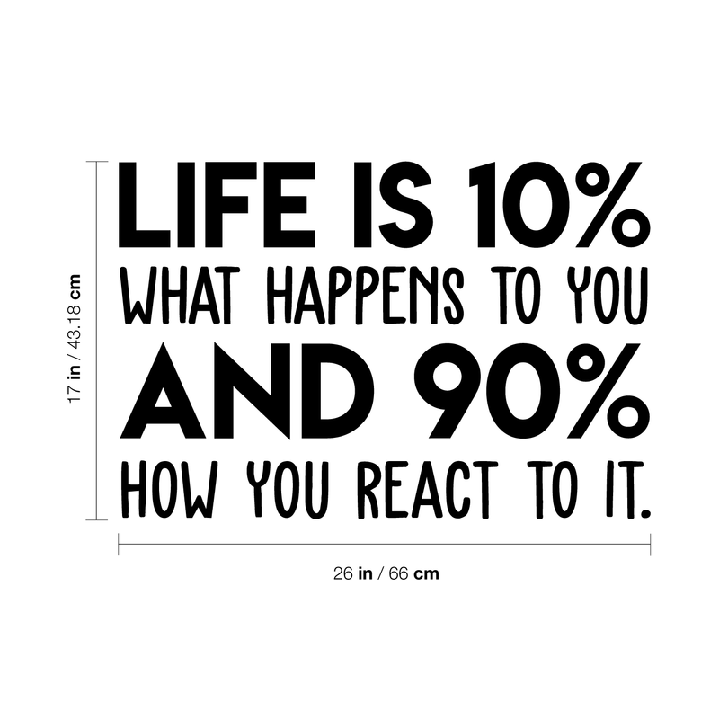 Vinyl Wall Art Decal - Life Is 10 Percent What Happens To You - 17" x 26" - Modern Inspirational Positive Quote For Home Apartment Bedroom Living Room Office Decoration Sticker 4