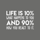 Vinyl Wall Art Decal - Life Is 10 Percent What Happens To You - 17" x 26" - Modern Inspirational Positive Quote For Home Apartment Bedroom Living Room Office Decoration Sticker 3