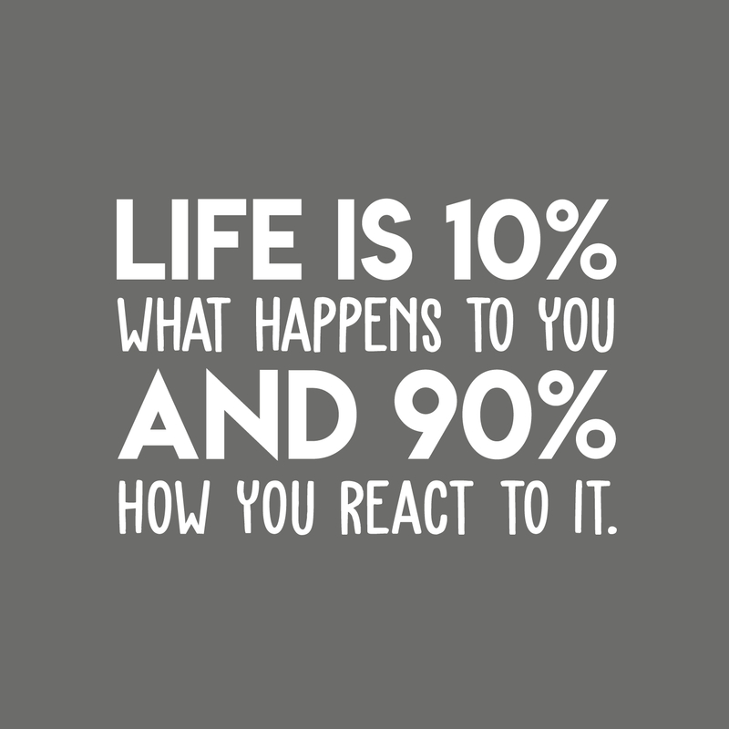 Vinyl Wall Art Decal - Life Is 10 Percent What Happens To You - 17" x 26" - Modern Inspirational Positive Quote For Home Apartment Bedroom Living Room Office Decoration Sticker 3