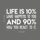 Vinyl Wall Art Decal - Life Is 10 Percent What Happens To You - 17" x 26" - Modern Inspirational Positive Quote For Home Apartment Bedroom Living Room Office Decoration Sticker 5
