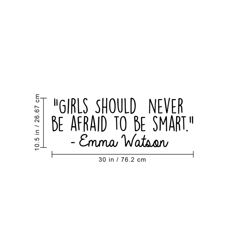 Vinyl Wall Art Decal - Girls Should Never Be Afraid To Be Smart - 10. Modern Motivational Women Quote For Home Living Room School Office Workplace Decoration Sticker 4