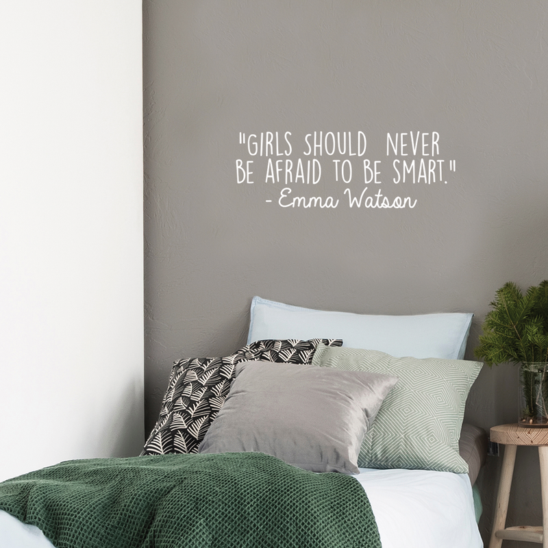 Vinyl Wall Art Decal - Girls Should Never Be Afraid To Be Smart - 10.5" x 30" - Modern Motivational  Women Quote For Home Living Room School Office Workplace Decoration Sticker 4