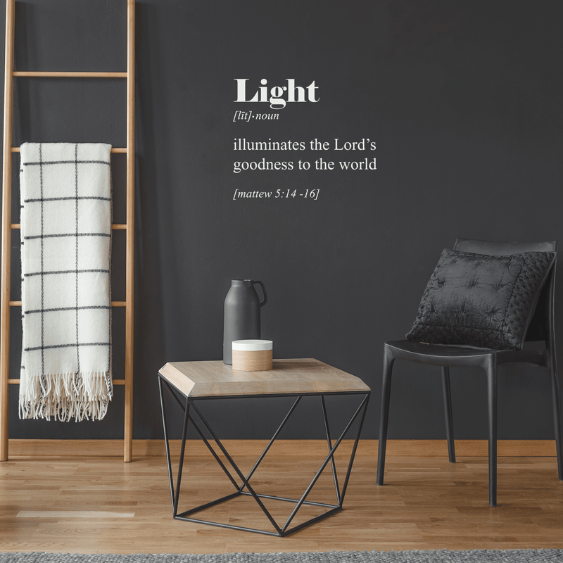 Vinyl Wall Art Decal - Light Bible Definition - 17" x 20" - Modern Inspirational Religious Bible Verse Quote For Home Bedroom Office Church Decoration Sticker 4
