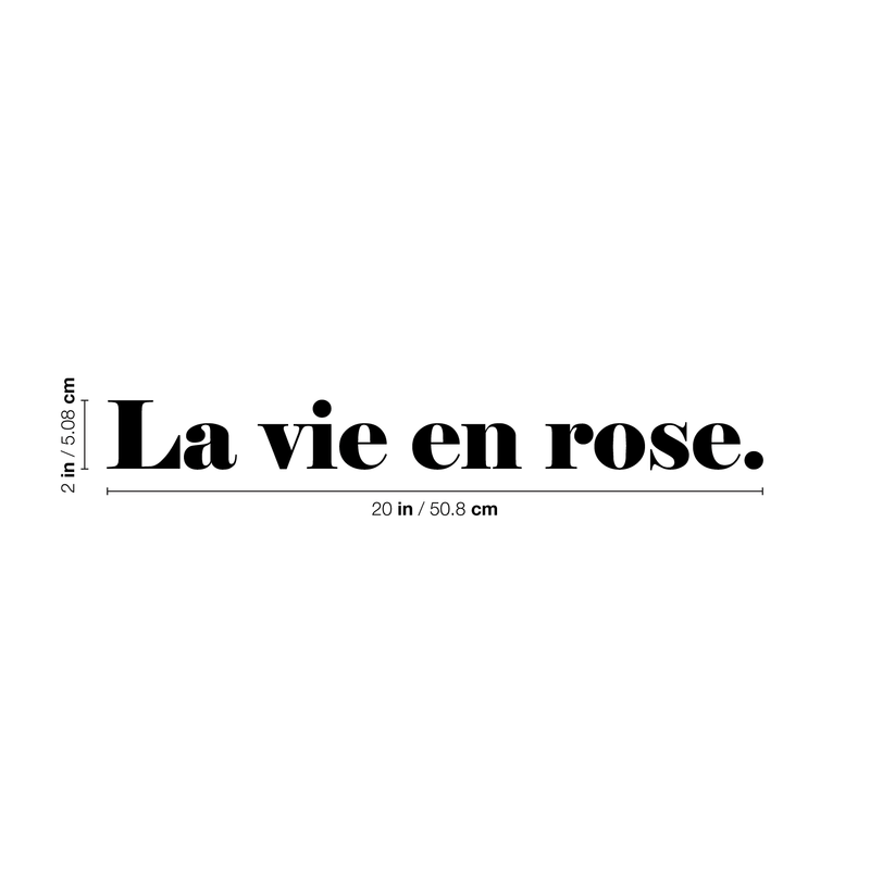 Vinyl Wall Art Decal - La Vie En Rose - Trendy Inspirational French Song Quote For Women Home Bedroom Girls Room Living Room Office Decoration Sticker 4