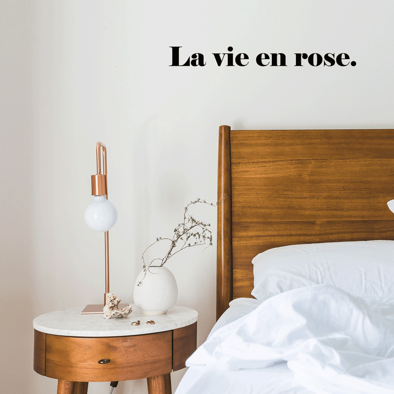 Vinyl Wall Art Decal - La Vie En Rose - 2" x 20" - Trendy Inspirational French Song Quote For Women Home Bedroom Girls Room Living Room Office Decoration Sticker 3