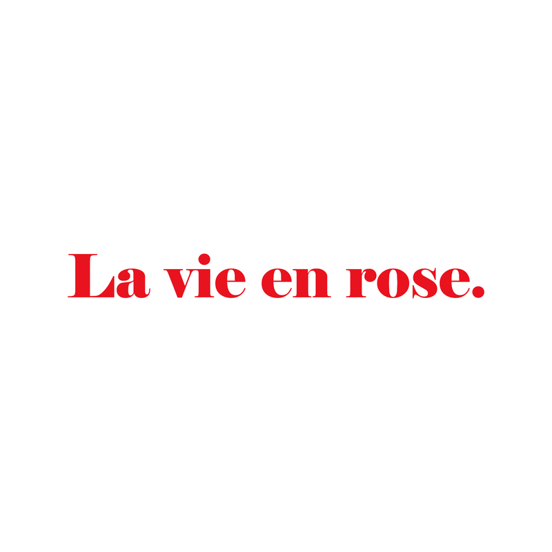 Vinyl Wall Art Decal - La Vie En Rose - 2" x 20" - Trendy Inspirational French Song Quote For Women Home Bedroom Girls Room Living Room Office Decoration Sticker 1