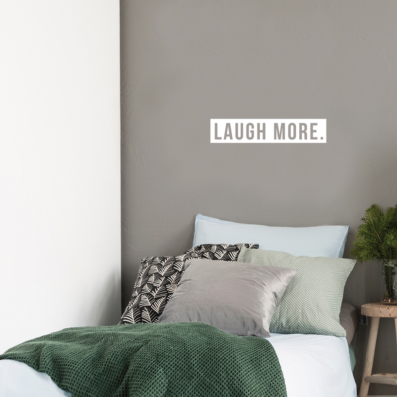 Vinyl Wall Art Decal - Laugh More - 5" x 25" - Modern Minimalist Motivational Quote For Home Bedroom Living Room Office Workplace Decoration Sticker 4