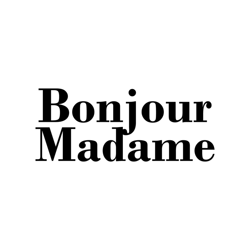 Vinyl Wall Art Decal - Bonjour Madame - 12" x 30" - Trendy Cute French Good Morning Quote For Women Home Bedroom Girls Room Living Room Office Decoration Sticker 1