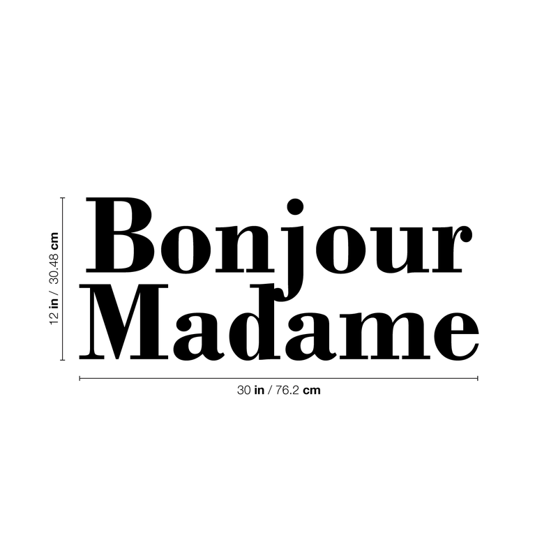 Vinyl Wall Art Decal - Bonjour Madame - Trendy Cute French Good Morning Quote For Women Home Bedroom Girls Room Living Room Office Decoration Sticker 4