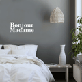 Vinyl Wall Art Decal - Bonjour Madame - 12" x 30" - Trendy Cute French Good Morning Quote For Women Home Bedroom Girls Room Living Room Office Decoration Sticker 1