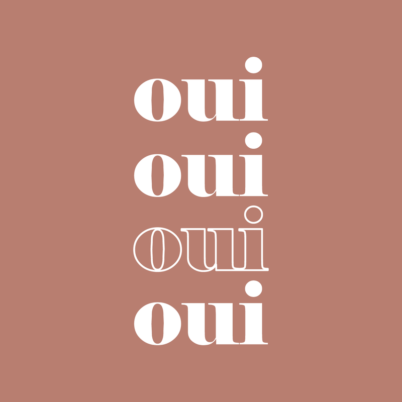 Vinyl Wall Art Decal - Oui Oui Oui Oui - 32" x 15" - Trendy Cute French Design Quote For Home Bedroom Girls Room Living Room Office Coffee Shop Decoration Sticker 1