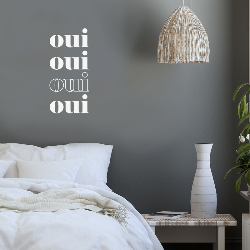 Vinyl Wall Art Decal - Oui Oui Oui Oui - 32" x 15" - Trendy Cute French Design Quote For Home Bedroom Girls Room Living Room Office Coffee Shop Decoration Sticker 5