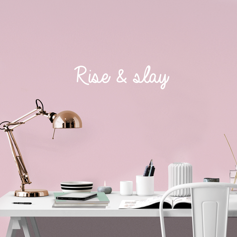 Vinyl Wall Art Decal - Rise & Slay - 6" x 25" - Trendy Minimalist Inspirational Quote For Home Apartment Bedroom Living Room Office Workplace Decoration Sticker 2