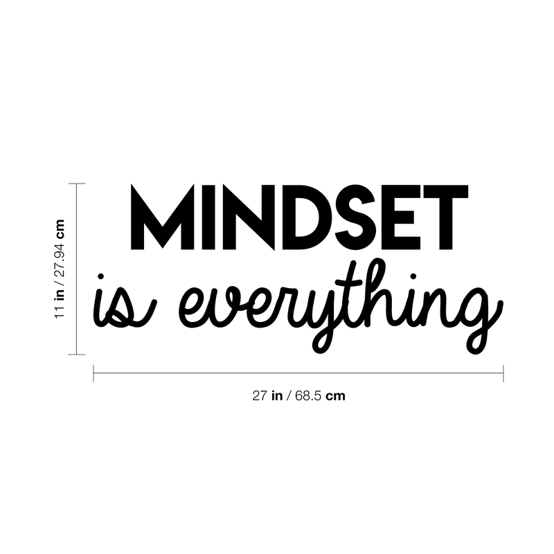 Vinyl Wall Art Decal - Mindset Is Everything - 11" x 27" - Trendy Inspirational Self Appreciation Quote For Home Bedroom Living Room Office Workplace Business Decoration Sticker 5