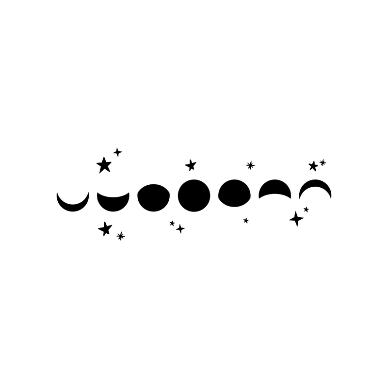 Vinyl Wall Art Decal - Lunar Phases - 10" x 30" - Modern Moon Stars Design For Home Bedroom Kids Room Nursery Daycare Playroom School Decoration Sticker 4