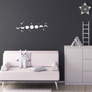 Vinyl Wall Art Decal - Lunar Phases - 10" x 30" - Modern Moon Stars Design For Home Bedroom Kids Room Nursery Daycare Playroom School Decoration Sticker 3