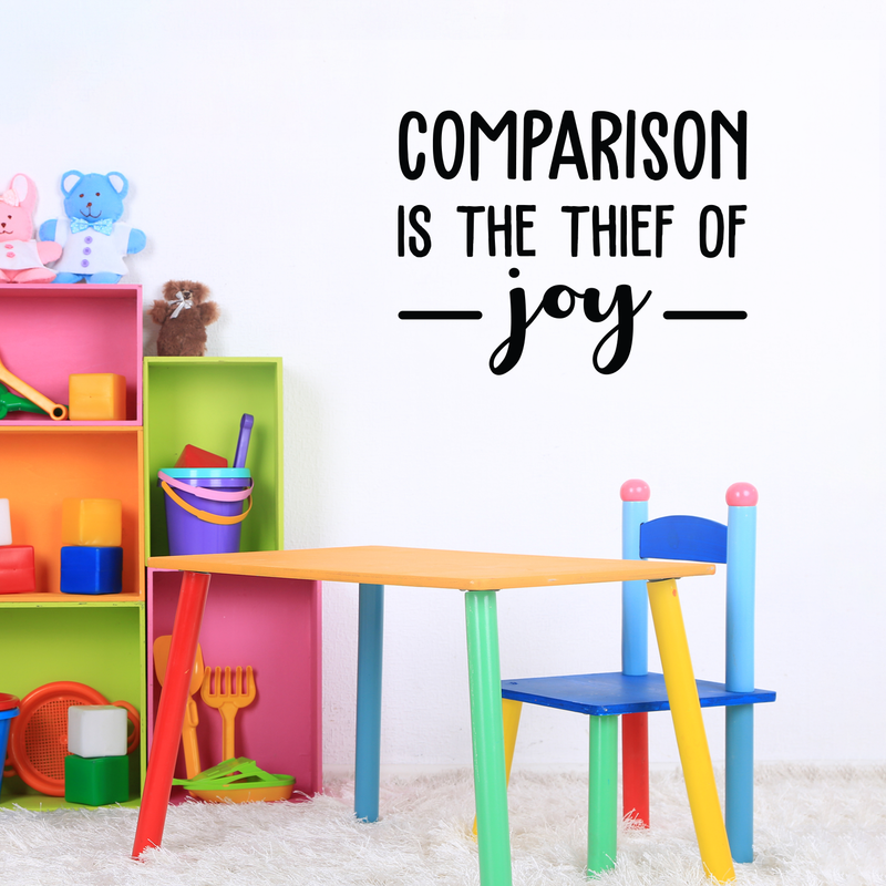 Vinyl Wall Art Decal - Comparison Is The Thief Of Joy - 22" x 29" - Modern Inspirational Quote For Home Bedroom Living Room Classroom Office Workplace Decoration Sticker 2