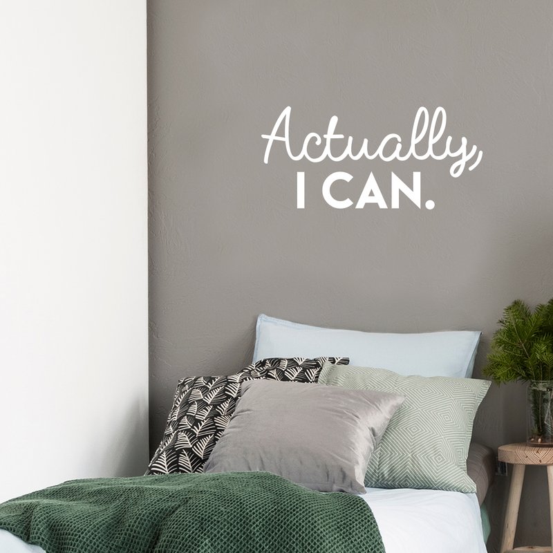 Vinyl Wall Art Decal - Actually I Can - 14" x 30" - Trendy Motivational Self-Confidence Quote For Home Apartment Bedroom Living Room Office Workplace Decoration Sticker 2