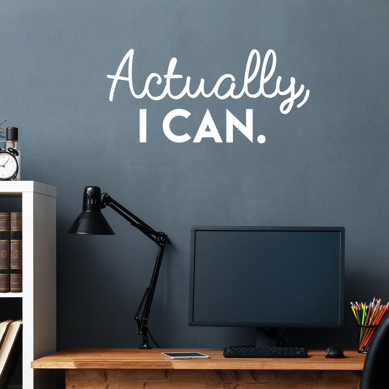 Vinyl Wall Art Decal - Actually I Can - 14" x 30" - Trendy Motivational Self-Confidence Quote For Home Apartment Bedroom Living Room Office Workplace Decoration Sticker 3