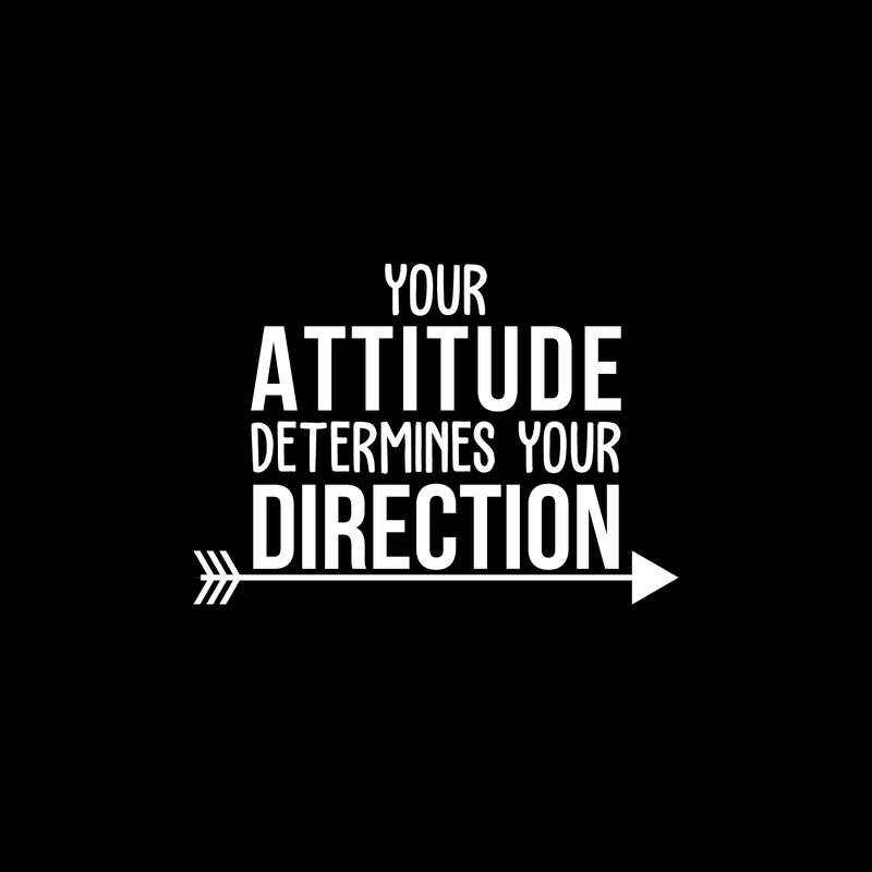 Vinyl Wall Art Decal - Your Attitude Determines Your Direction - 17" x 24" - Modern Motivational Quote For Home Living Room Bedroom Office Arrow Decoration Sticker 2