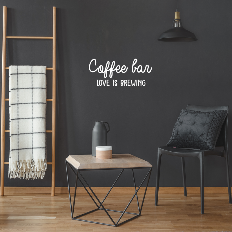 Vinyl Wall Art Decal - Coffee Bar Love Is Brewing - 10" x 23" - Trendy Quote For Coffee Lovers Home Kitchen Living Room Coffee Shop Office Cafe Decoration Sticker 3