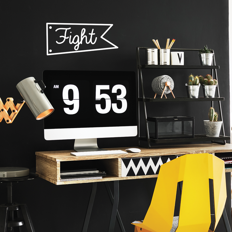 Vinyl Wall Art Decal - Fight Banner - 10" x 22" - Trendy Motivational Quote Flag Image For Home Bedroom School Classroom Office Workplace Decoration Sticker 5