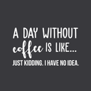 Vinyl Wall Art Decal - A Day Without Coffee Is Like - 17" x 30" - Trendy Funny Quote For Coffee Lovers Home Kitchen Living Room Coffee Shop Office Cafe Decoration Sticker 4
