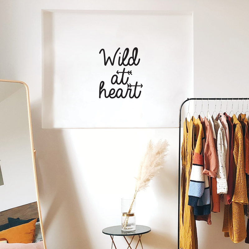 Vinyl Wall Art Decal - Wild At Heart - 20" x 17" - Modern Inspirational Quote For Home Bedroom Closet Living Room Office Workplace Coffee Shop Decoration Sticker 2