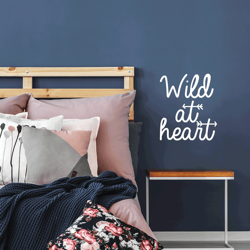 Vinyl Wall Art Decal - Wild At Heart - 20" x 17" - Modern Inspirational Quote For Home Bedroom Closet Living Room Office Workplace Coffee Shop Decoration Sticker 1