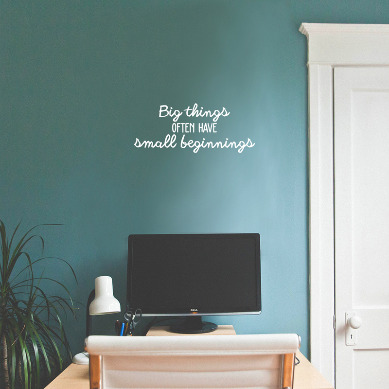 Vinyl Wall Art Decal - Big Things Often Have Small Beginnings - 9" x 22" - Modern Inspirational Quote For Home Bedroom Kids Room Daycare School Office Store Decor Sticker 2