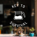 Vinyl Wall Art Decal - Key To Survival - 22" x 17" - Trendy Funny Quote For Coffee Lovers Home Kitchen Living Room Coffee Shop Office Cafe Decoration Sticker 2