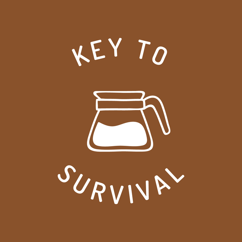 Vinyl Wall Art Decal - Key To Survival - 22" x 17" - Trendy Funny Quote For Coffee Lovers Home Kitchen Living Room Coffee Shop Office Cafe Decoration Sticker 4