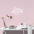 Vinyl Wall Art Decal - Love Yourself More - 17" x 24" - Modern Inspirational Quote For Home Bedroom Closet Kids Room Living Room Office Workplace Decor Sticker 3