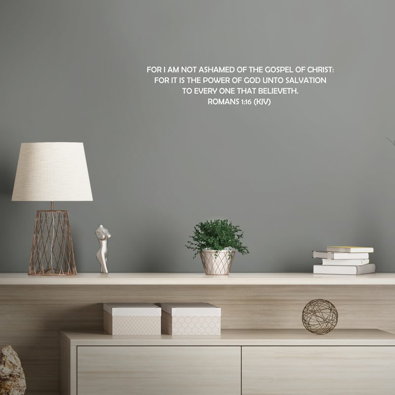 Vinyl Wall Art Decal - Romans 1:16 For I Am Not Ashamed Of The Gospel Of Christ - Modern Inspirational Religious Bible Passage Quote For Home Bedroom Office Church Decoration Sticker 5