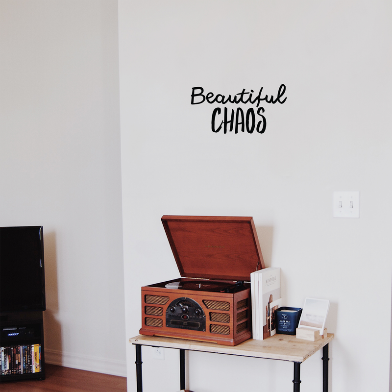 Vinyl Wall Art Decal - Beautiful Chaos - 11.5" x 22" - Modern Funny Inspirational Quote For Home Teens Bedroom Bathroom Closet Living Room Office Decoration Sticker 3