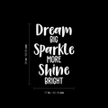 Vinyl Wall Art Decal - Dream Big Sparkle More Shine Bright - 25" x 17" - Modern Motivational Quote For Home Bedroom Living Room Office Workplace School Decoration Sticker 1