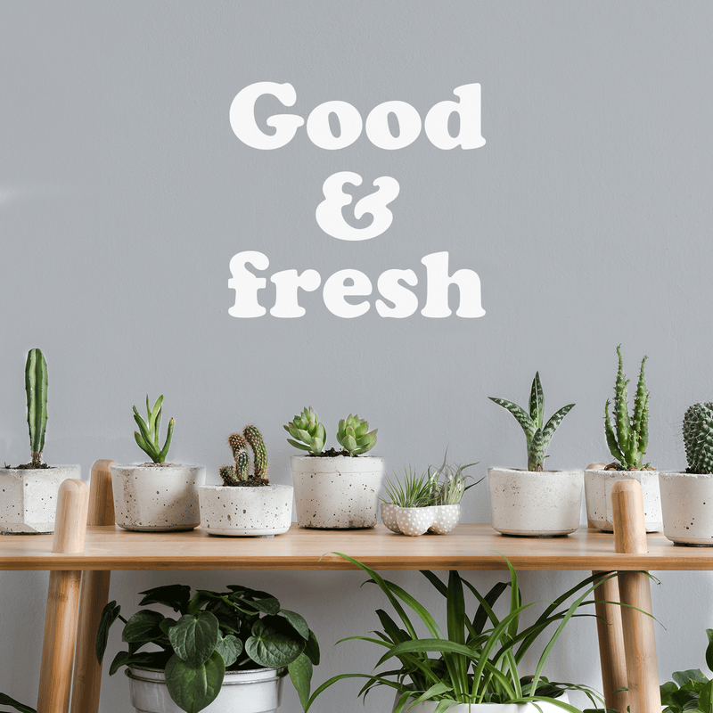 Vinyl Wall Art Decal - Good & Fresh - 22" x 24" - Trendy Food Nature Plants Quote For Home Kitchen Fridge Restaurant Patio Grocery Store Decoration Sticker 2