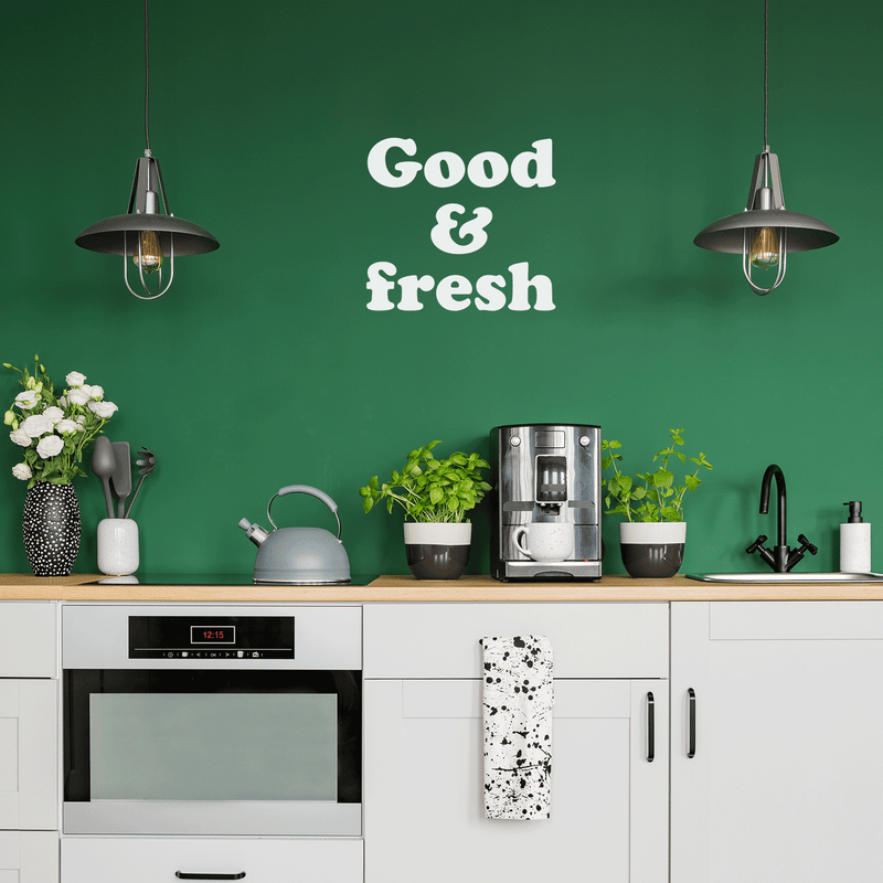 Vinyl Wall Art Decal - Good & Fresh - 22" x 24" - Trendy Food Nature Plants Quote For Home Kitchen Fridge Restaurant Patio Grocery Store Decoration Sticker 3