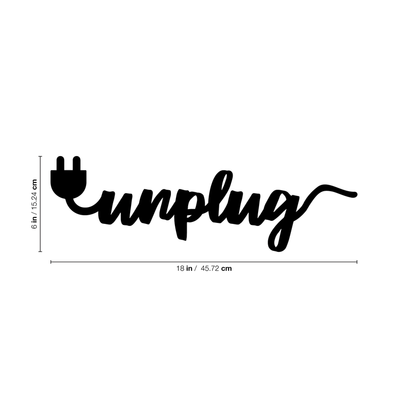 Vinyl Wall Art Decal - Unplug - 6" x 18" - Trendy Inspirational Self-Care Quote For Home Apartment Bedroom Closet Living Room Office Decoration Sticker 4