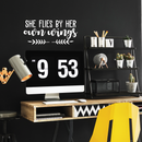 Vinyl Wall Art Decal - She Flies By Her Own Wings - 10.5" x 23" - Motivational Sticker Quote For Women Home Bedroom Living Room Girls Room Work Office Decor 3