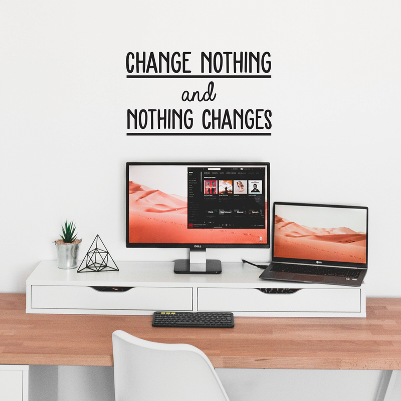 Vinyl Wall Art Decal - Change Nothing And Nothing Changes - 14. Modern Inspirational Quote For Home Bedroom Living Room Office Workplace Coffee Shop Decoration Sticker 5